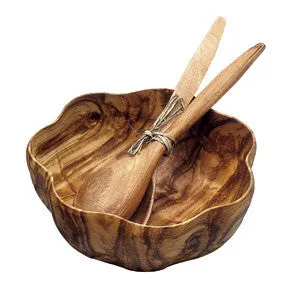 Acacia Wood Round Flared Bowl