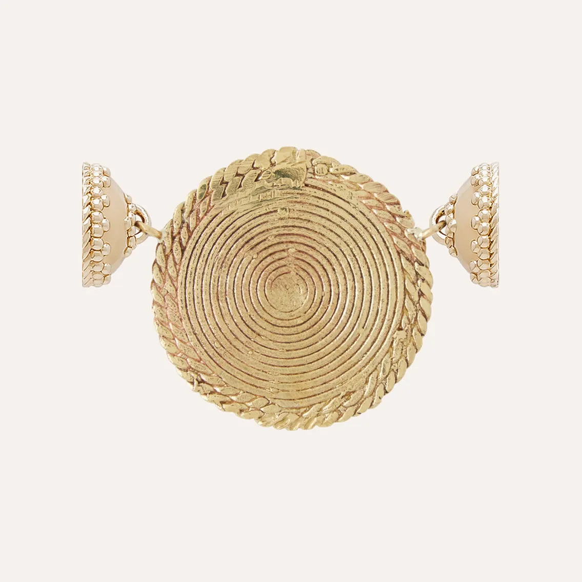 African Brass Double Fan & Braid Border Centerpiece