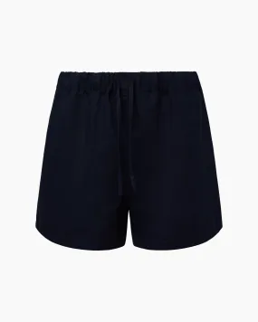 Air Linen Elastic Drawstring Short | Deep Navy