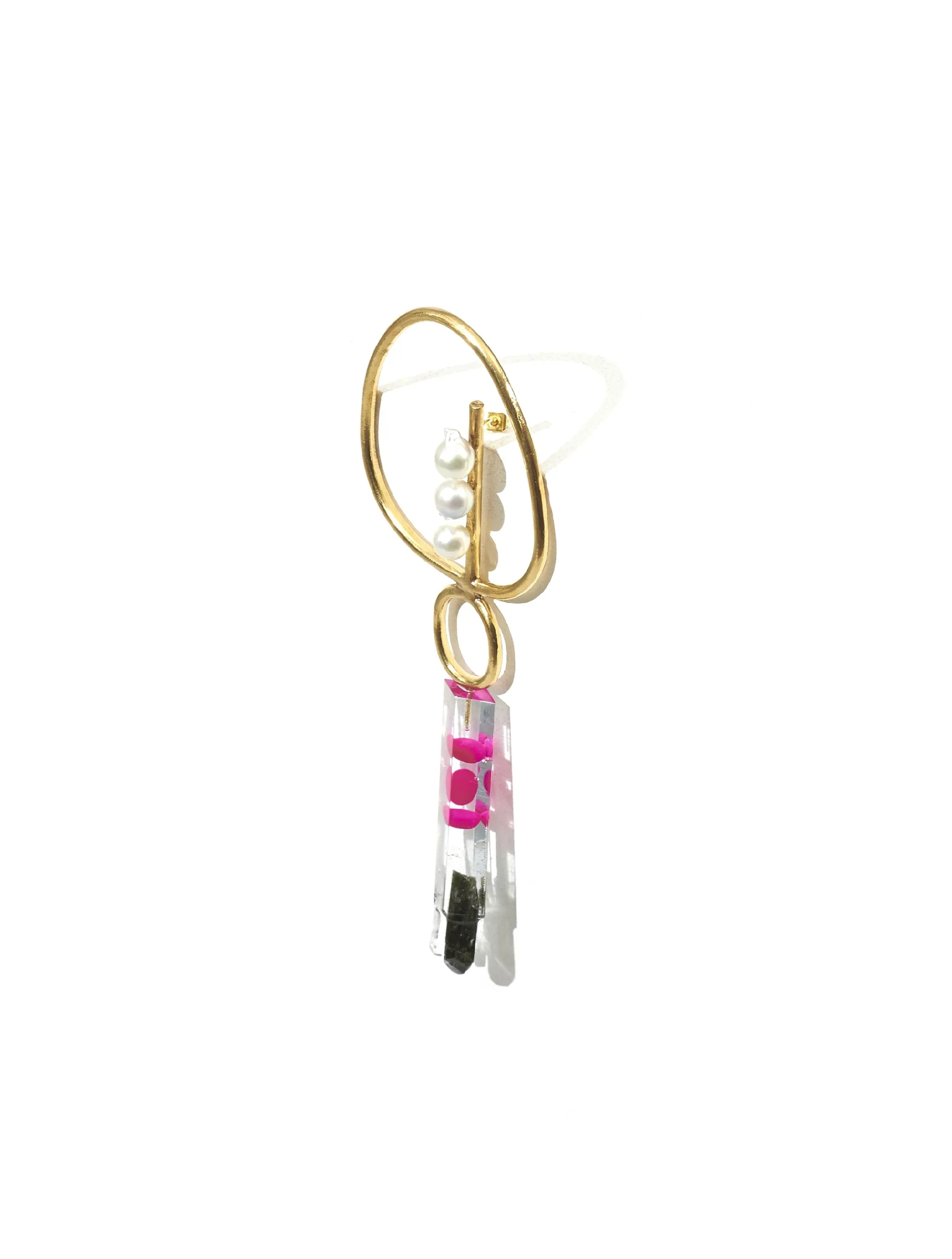 Akiko Aoki Pink Detailed Loop Earring