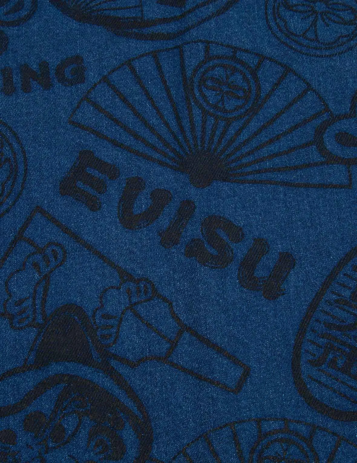 Allover EVISU Squad Discharge-Print Denim Jacket