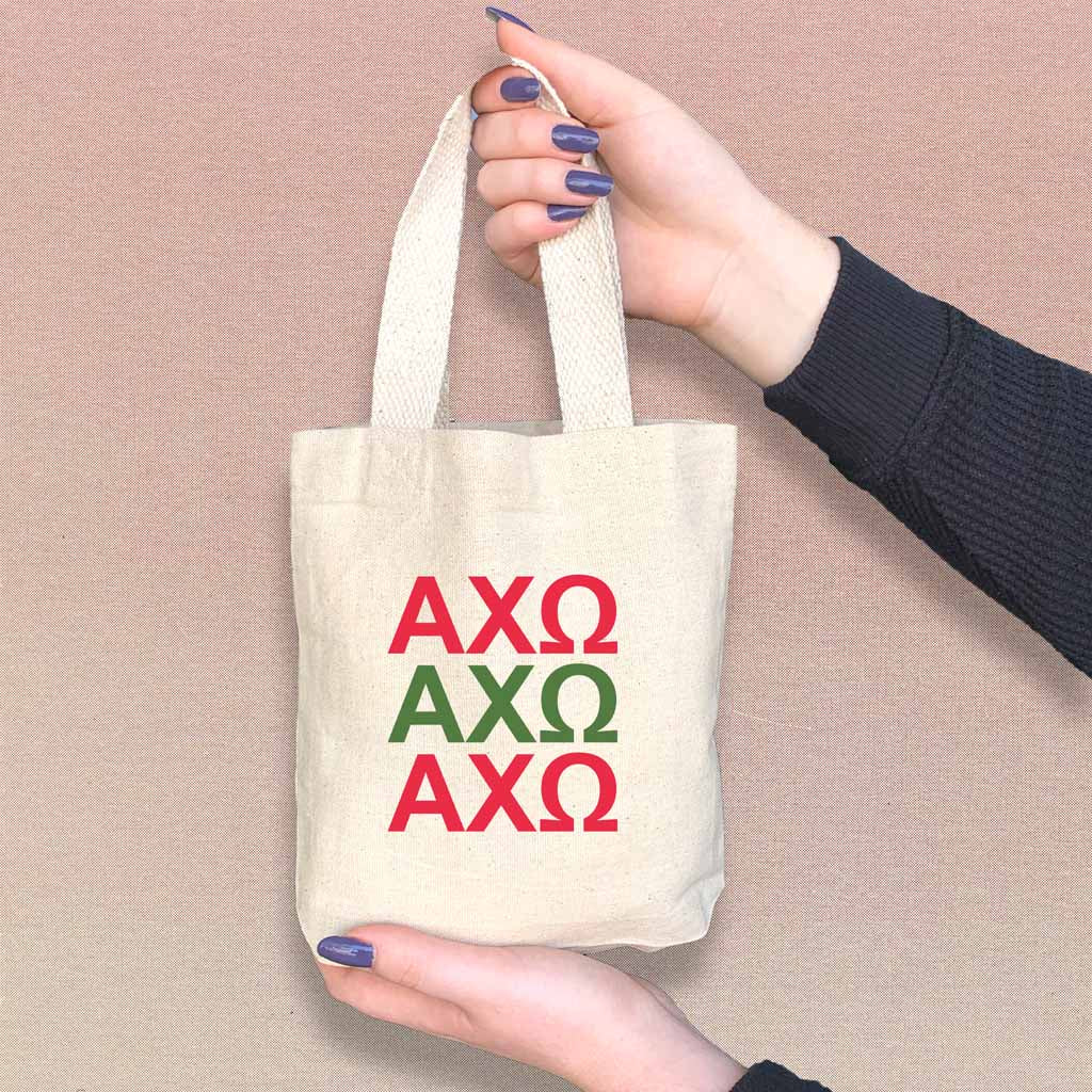 Alpha Chi Omega Sorority Greek Letters Mini Tote Gift Bag