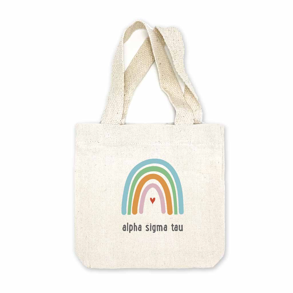 Alpha Sigma Tau Sorority Rainbow Mini Tote Gift Bag