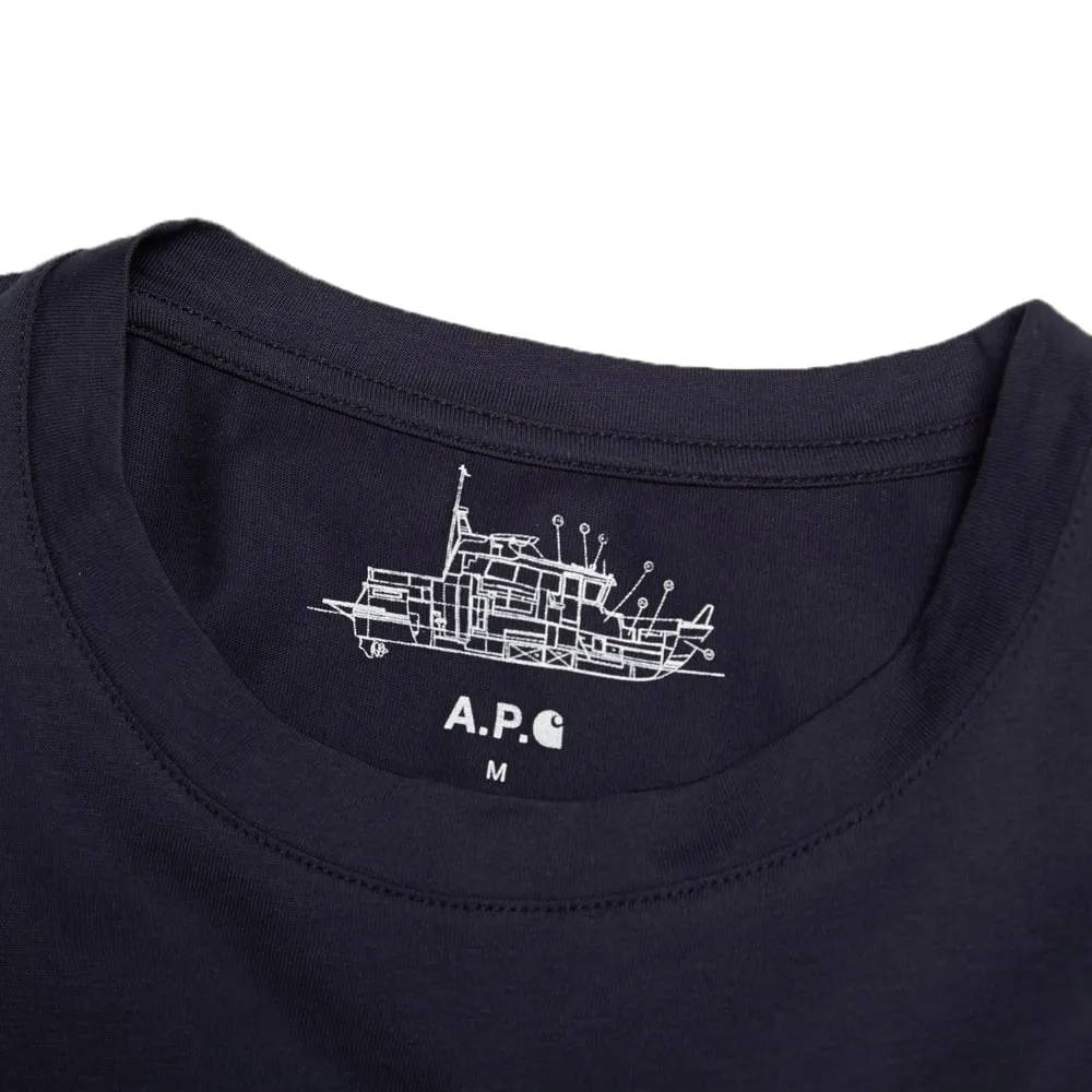 A.P.C. x Carhartt Logo TeeMarine