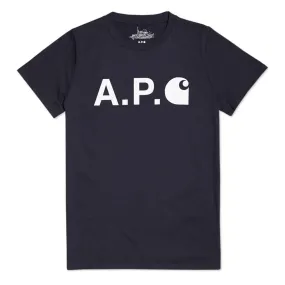 A.P.C. x Carhartt Logo TeeMarine