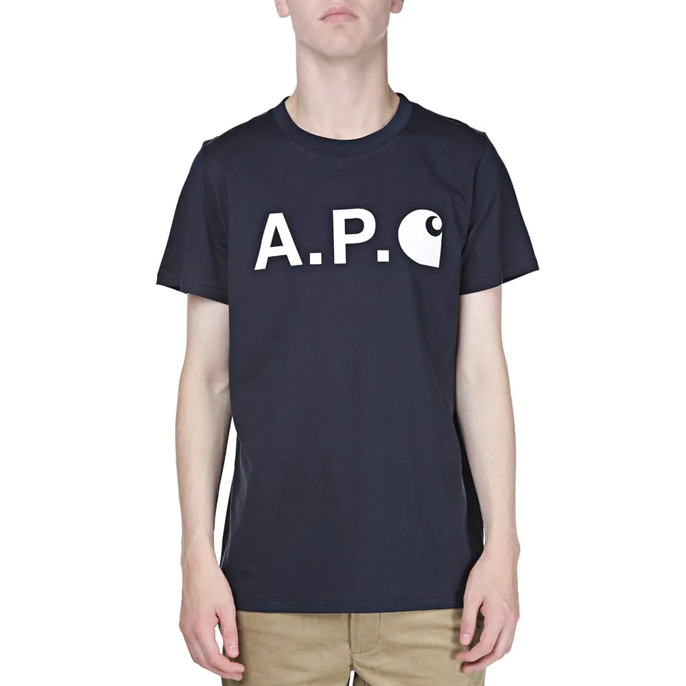 A.P.C. x Carhartt Logo TeeMarine