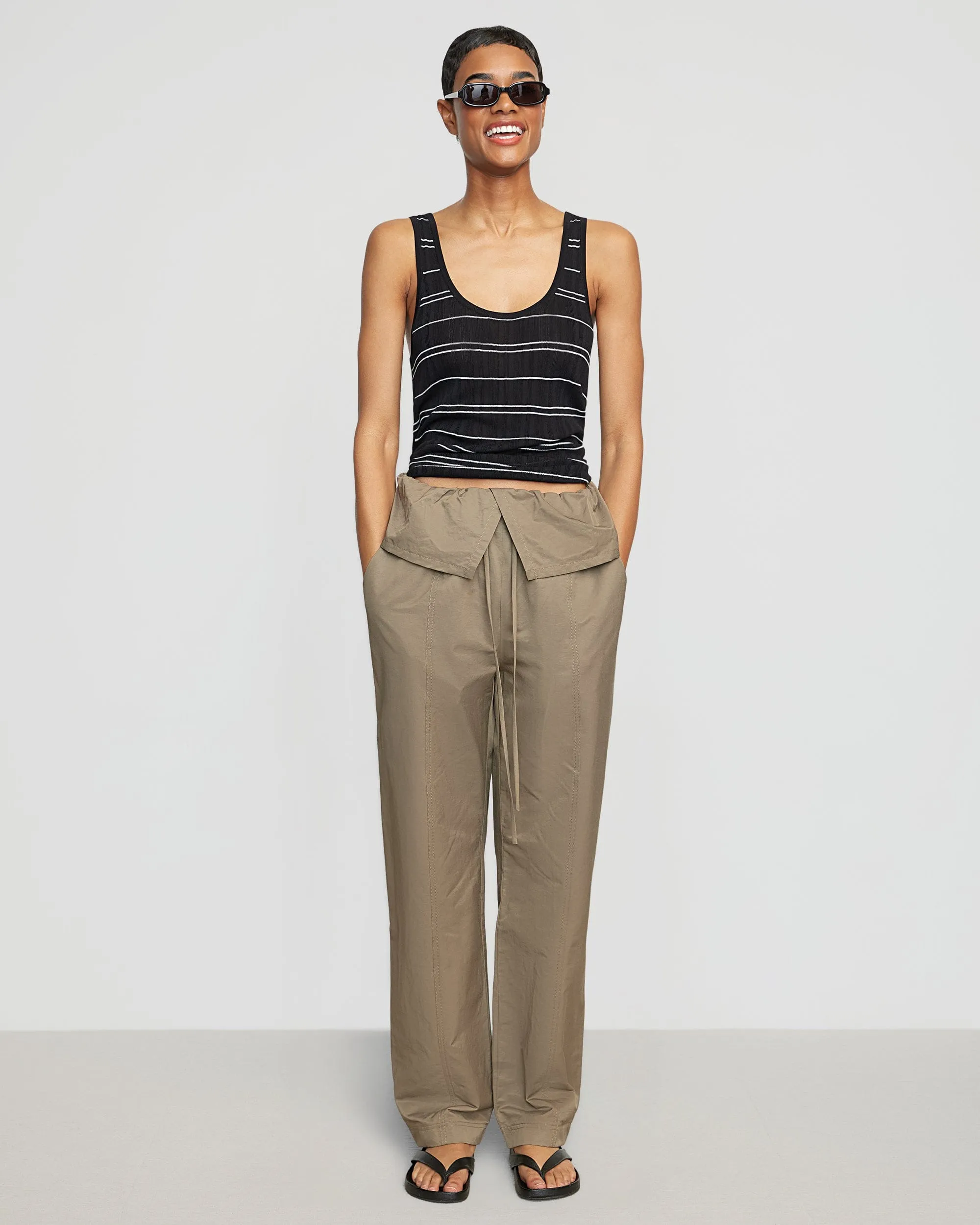 Arden Drawstring Foldover Pant | Surplus