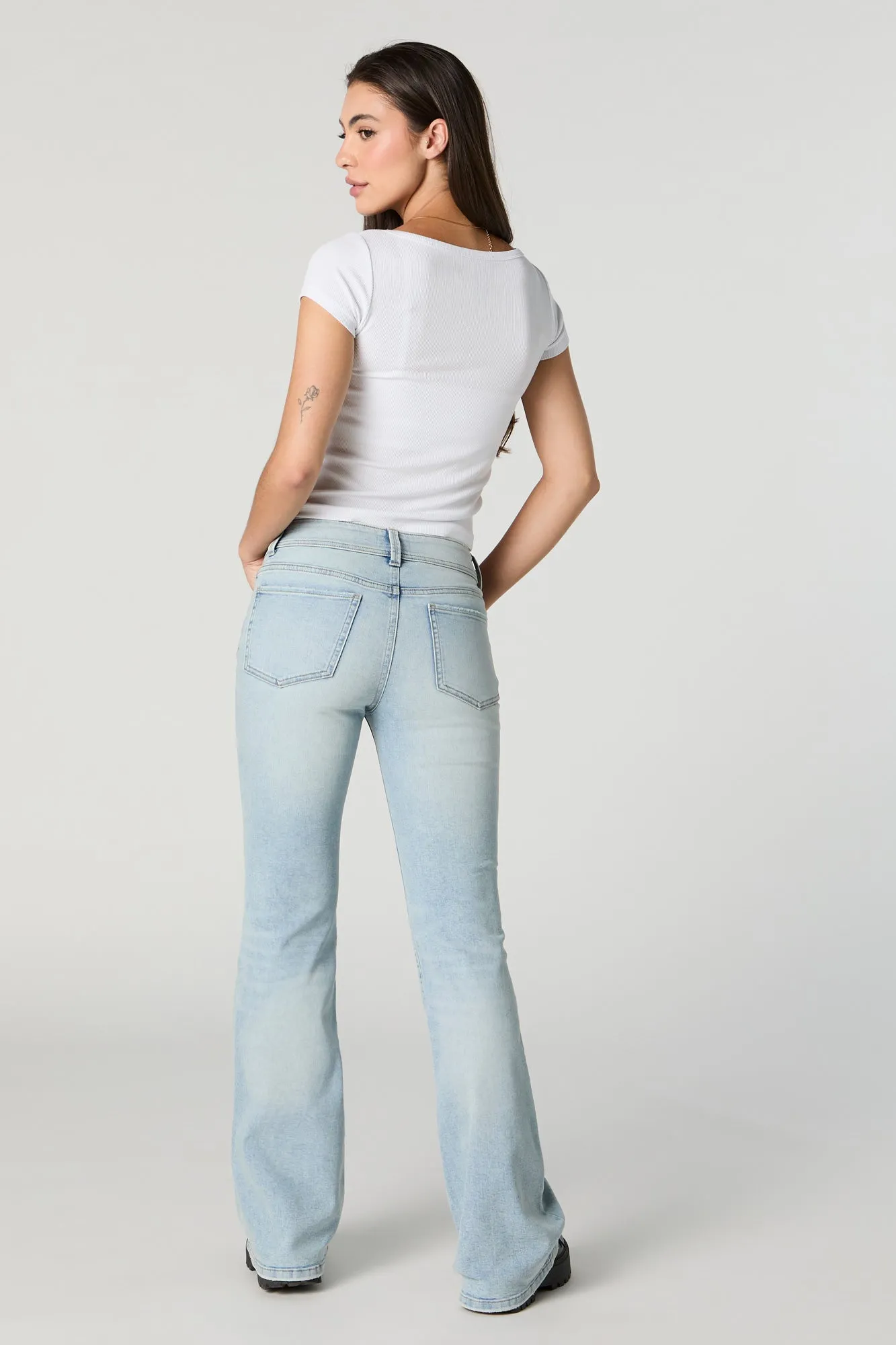 Austin Light Vintage Wash Low-Rise Flare Jean