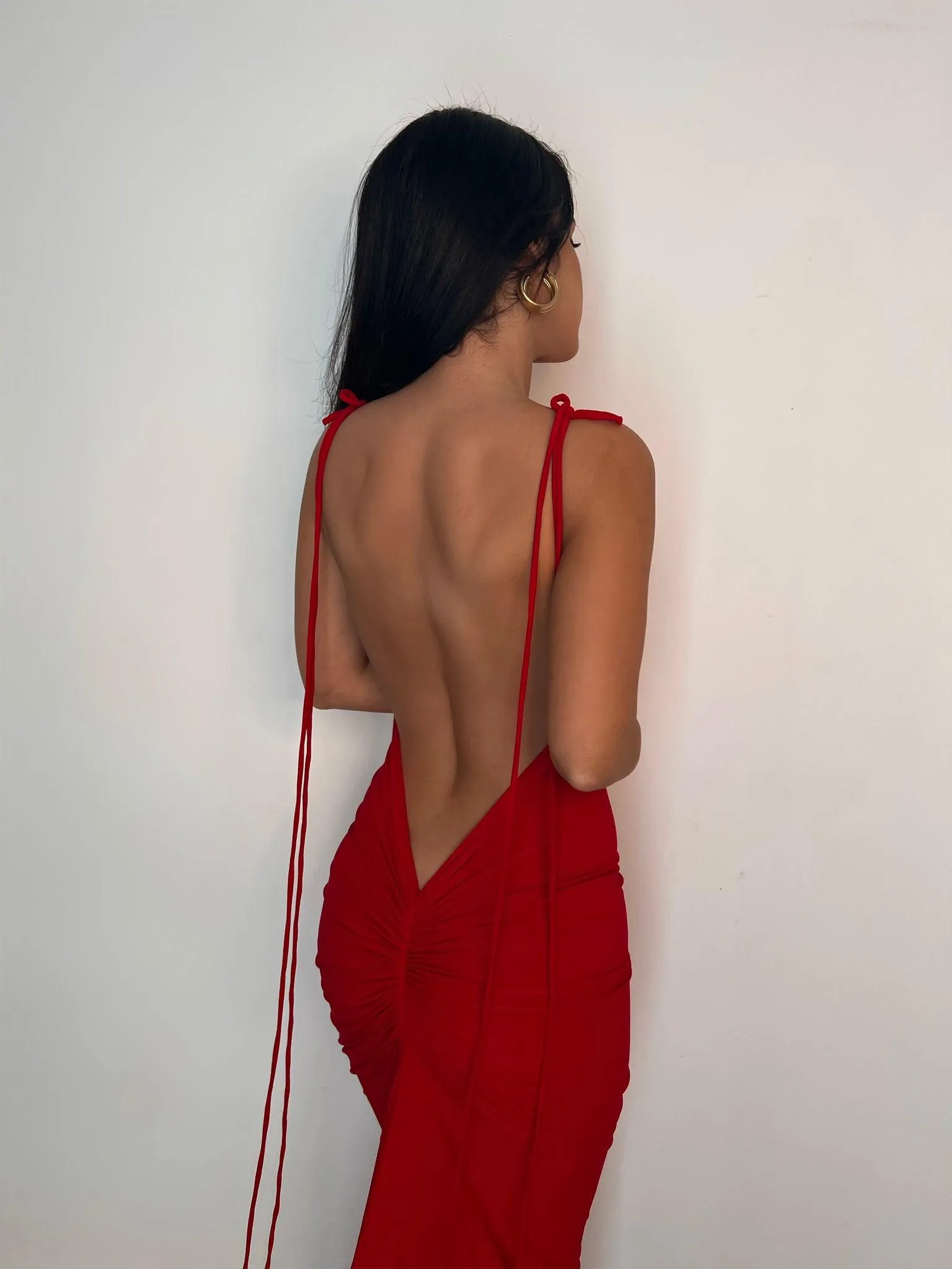 Azari Midi Dress - Red