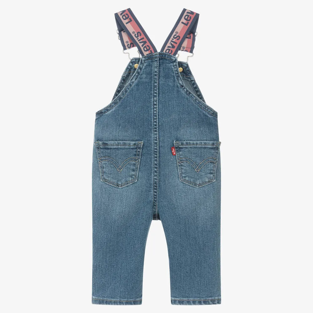 Baby Girls Blue Denim Dungarees