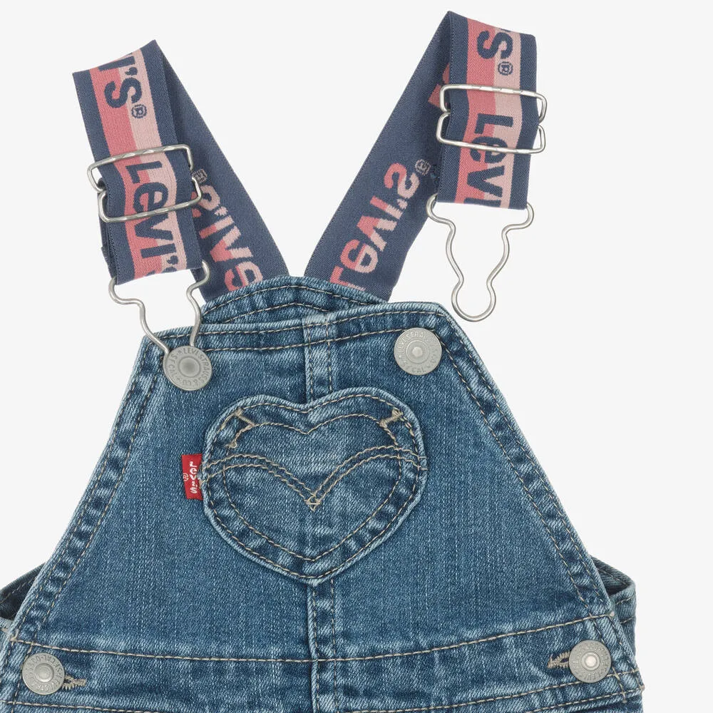 Baby Girls Blue Denim Dungarees