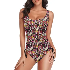 Bad Girls Drawstring Side Women's One-Piece Swimsuit