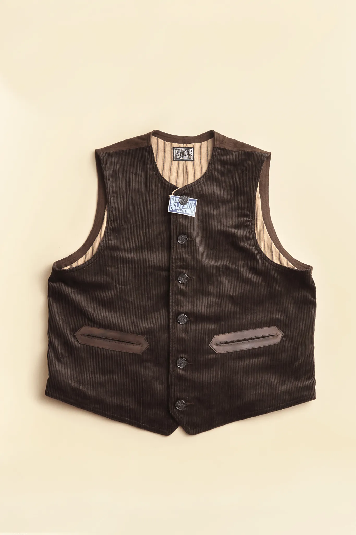 Belafonte Ragtime Civilian Deck Vest Corduroy - Brown