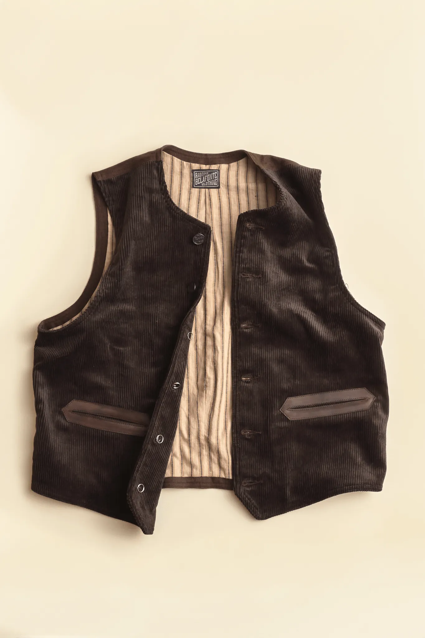 Belafonte Ragtime Civilian Deck Vest Corduroy - Brown