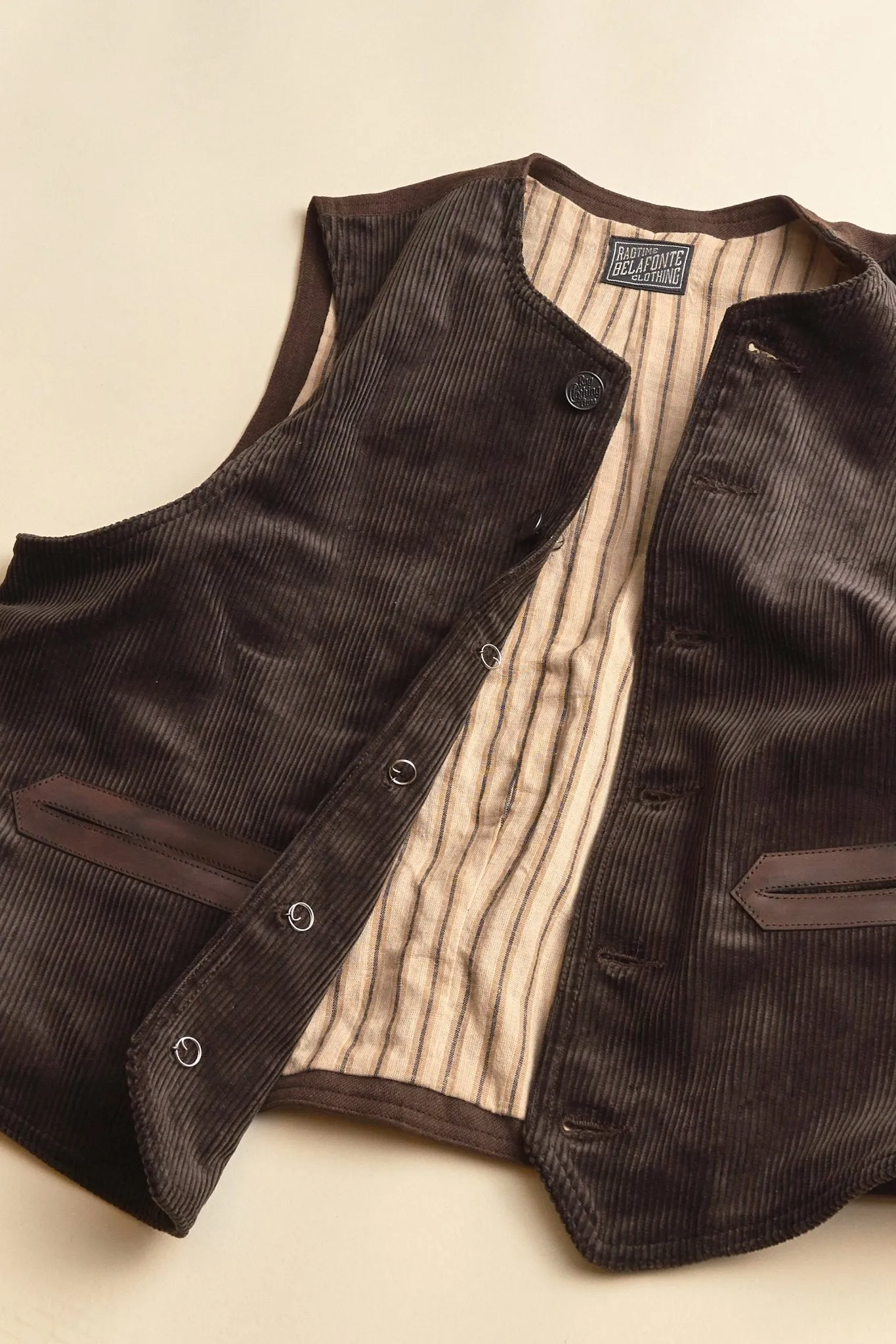 Belafonte Ragtime Civilian Deck Vest Corduroy - Brown