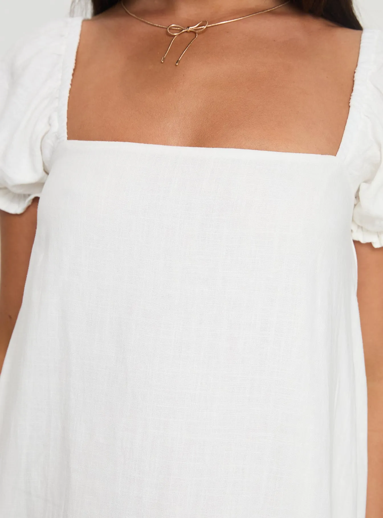 Beyond Linen Blend Mini Dress White