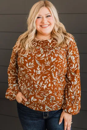 Beyond Lovely Floral Blouse- Rust