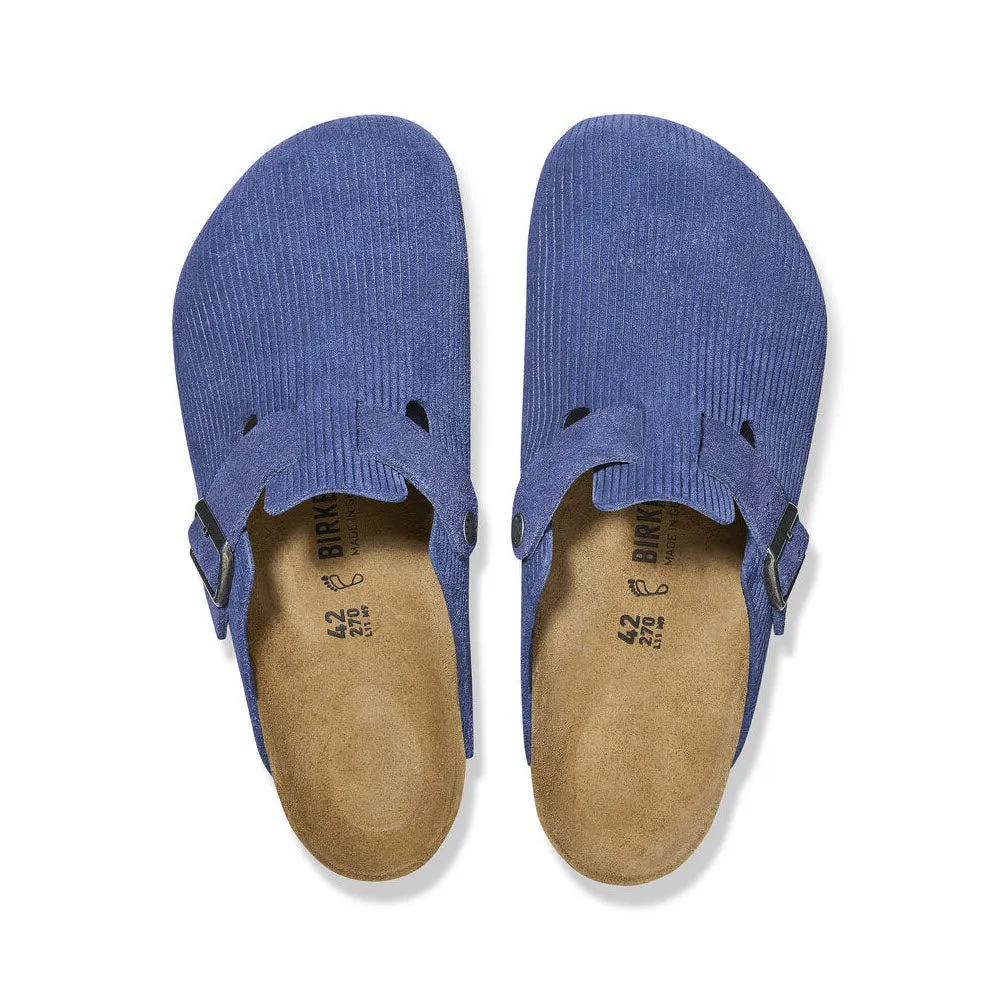 BIRKENSTOCK BOSTON CORDUROY INDIGO SUEDE - WOMENS