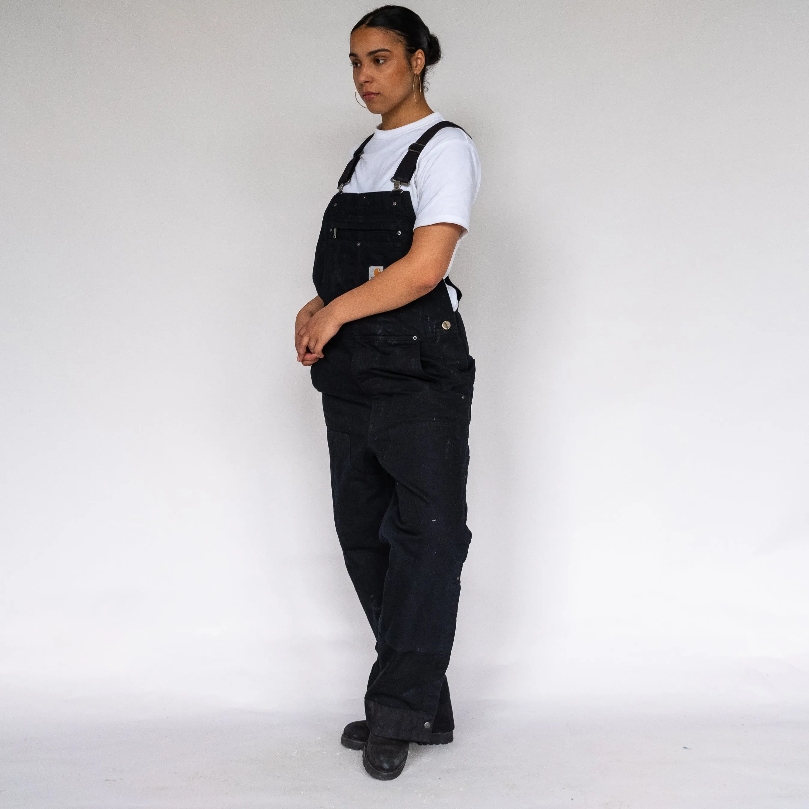 BLACK 90S CARHARTT CANVAS BAGGY DUNGAREES (