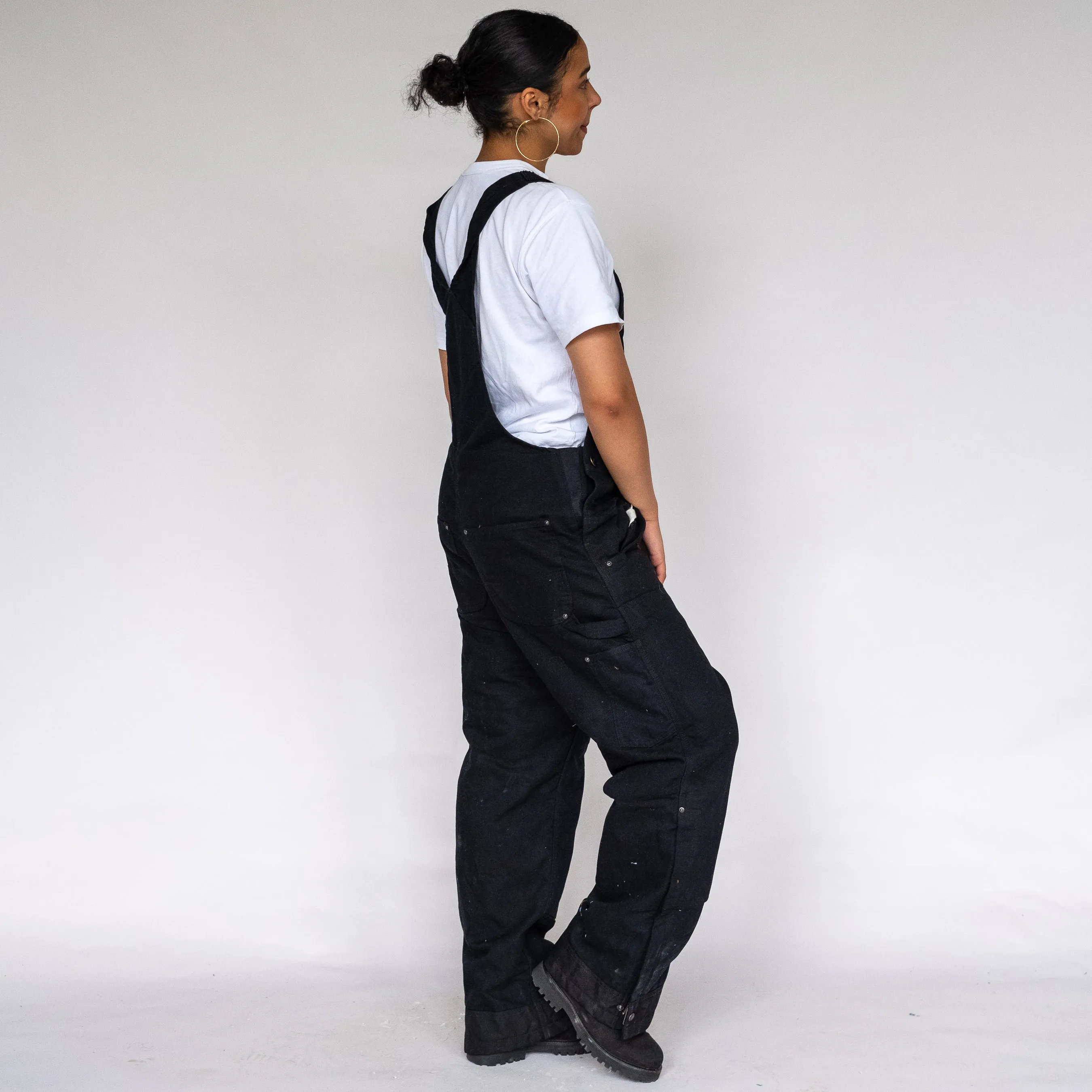 BLACK 90S CARHARTT CANVAS BAGGY DUNGAREES (