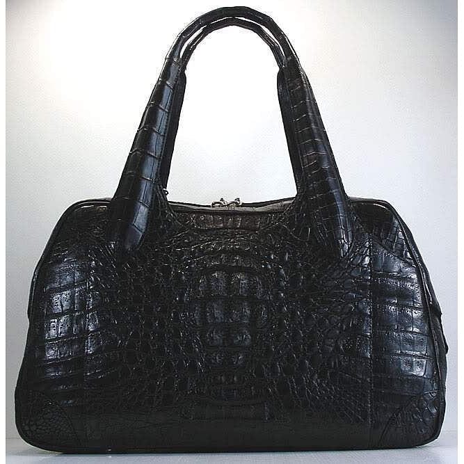 Black Designer Crocodile Handbags