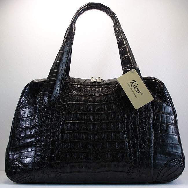 Black Designer Crocodile Handbags