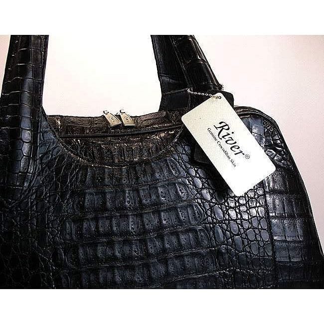 Black Designer Crocodile Handbags