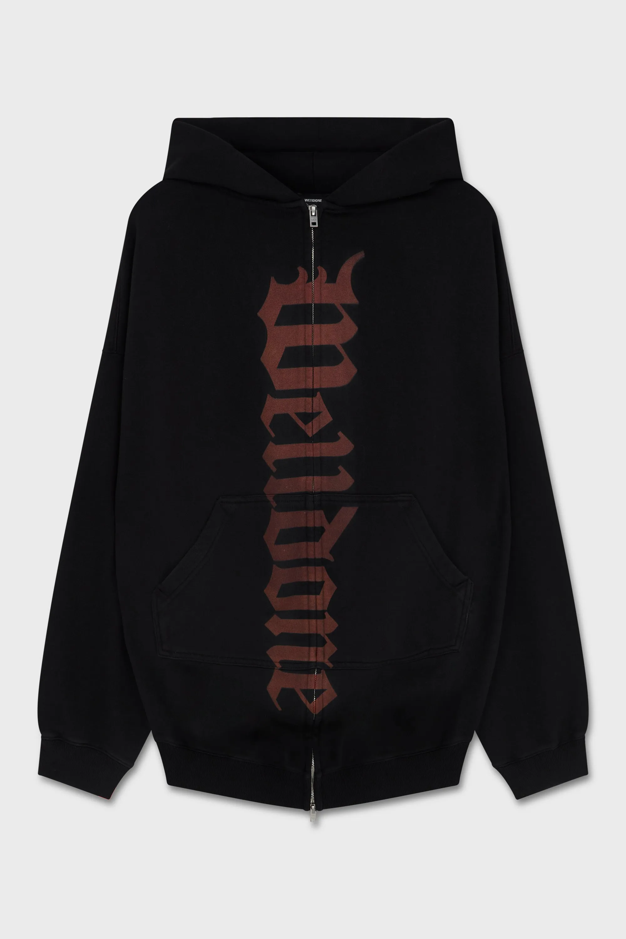 BLACK FLARE HOODIE ZIP-UP