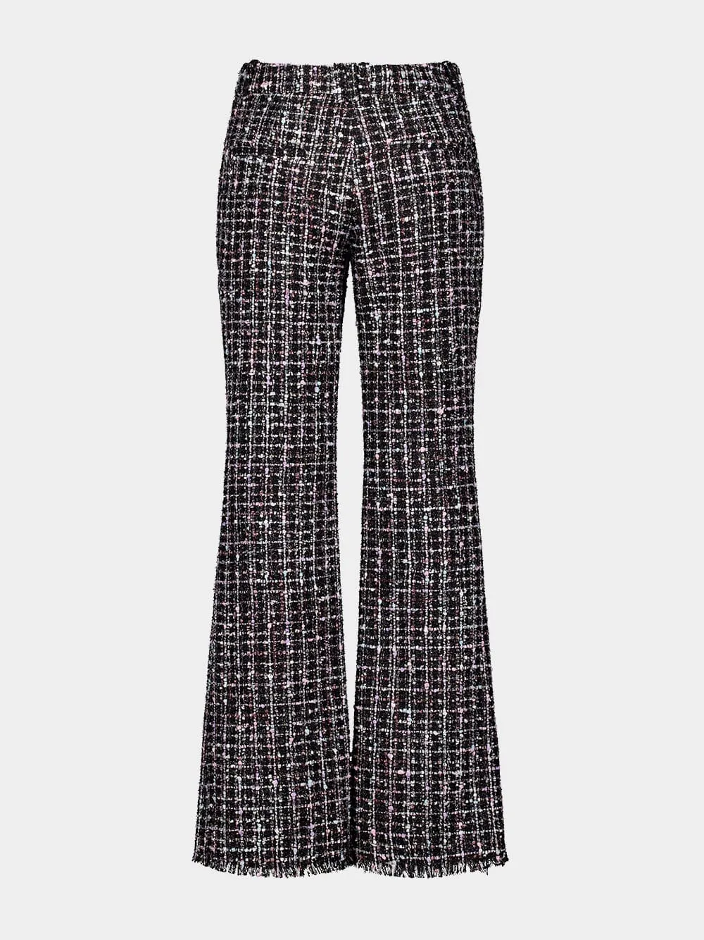 Black Tweed Flared Pants