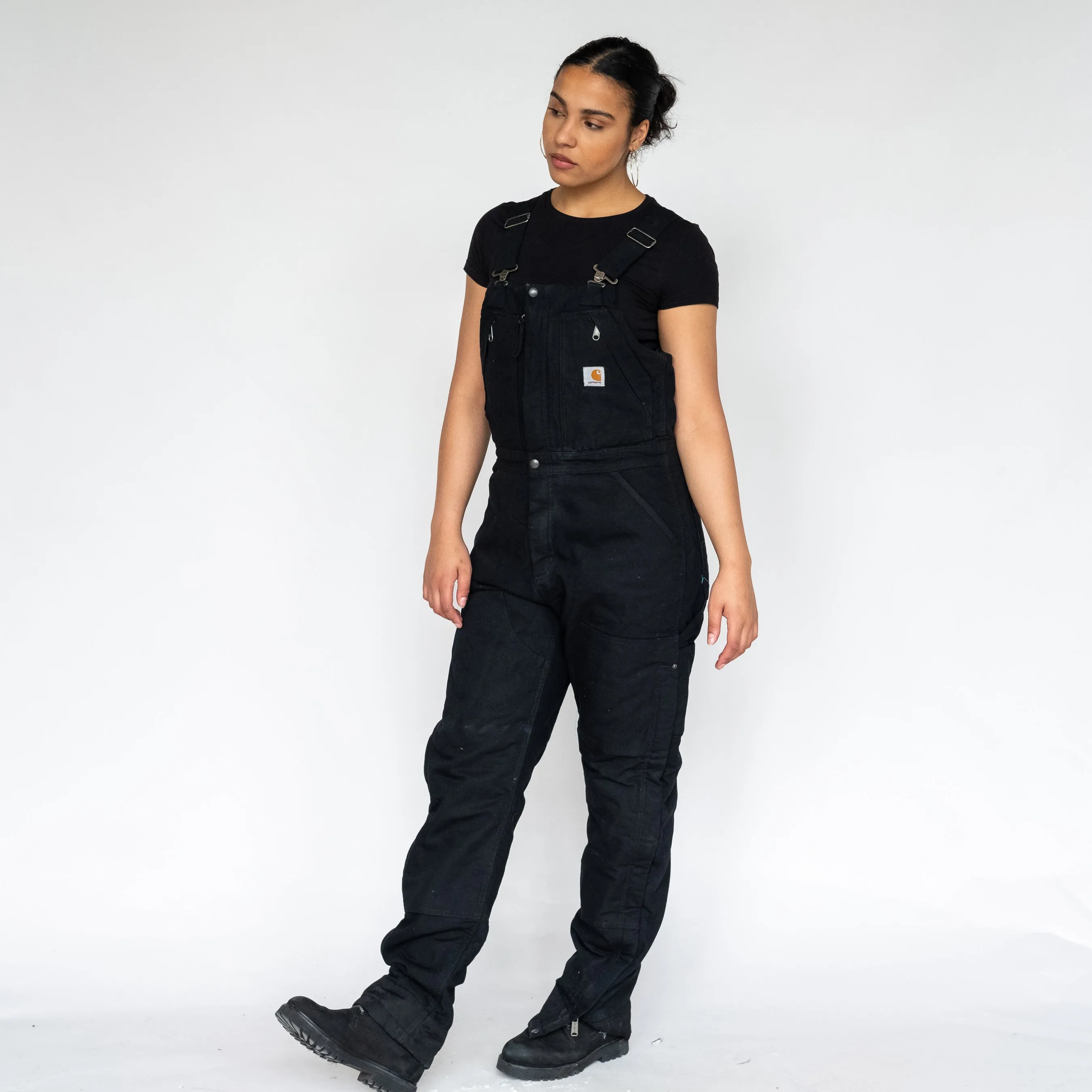 Black y2ks Carhartt Deadstock Denim Baggy Dungarees (L)