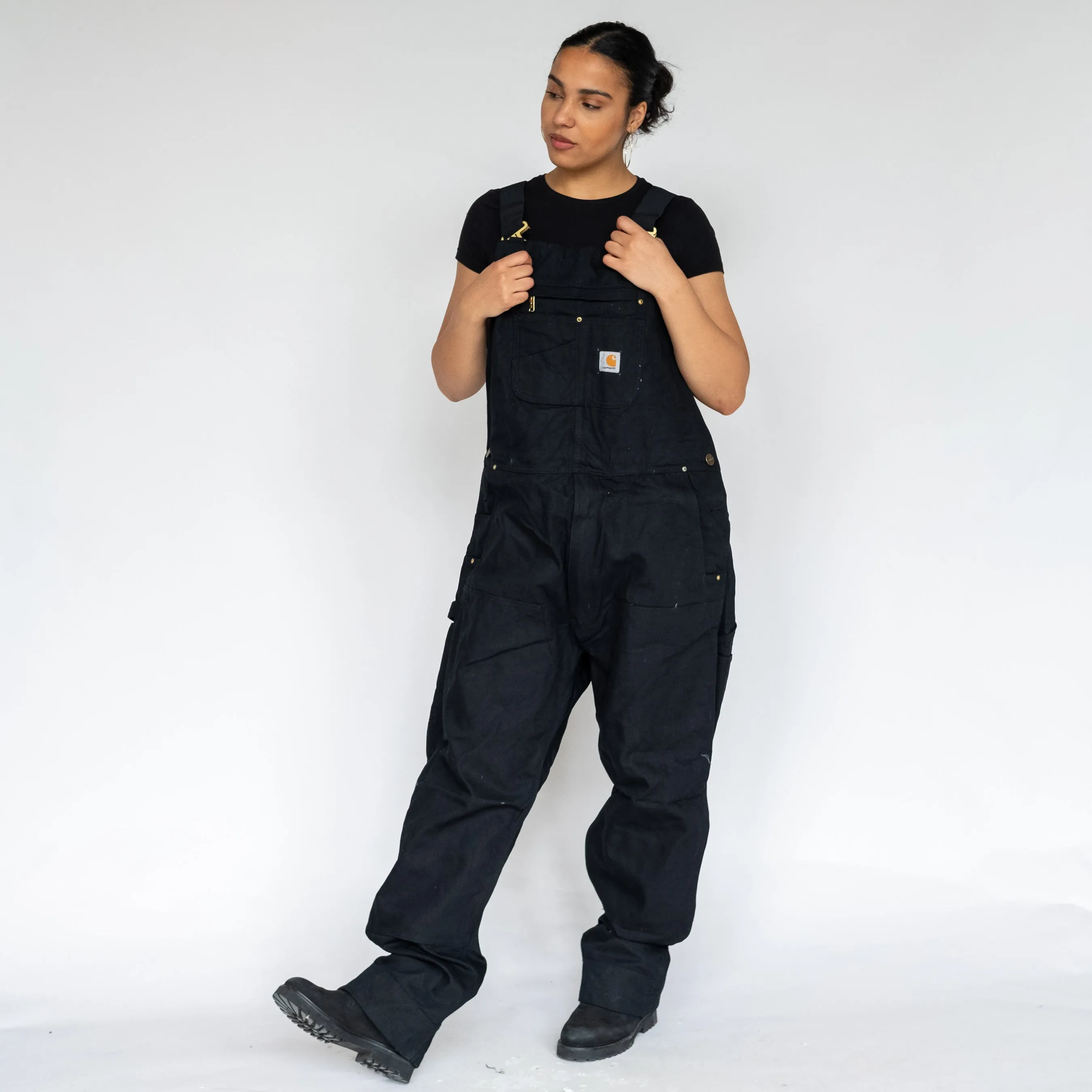 Black y2ks Carhartt Deadstock Denim Baggy Dungarees (XL)