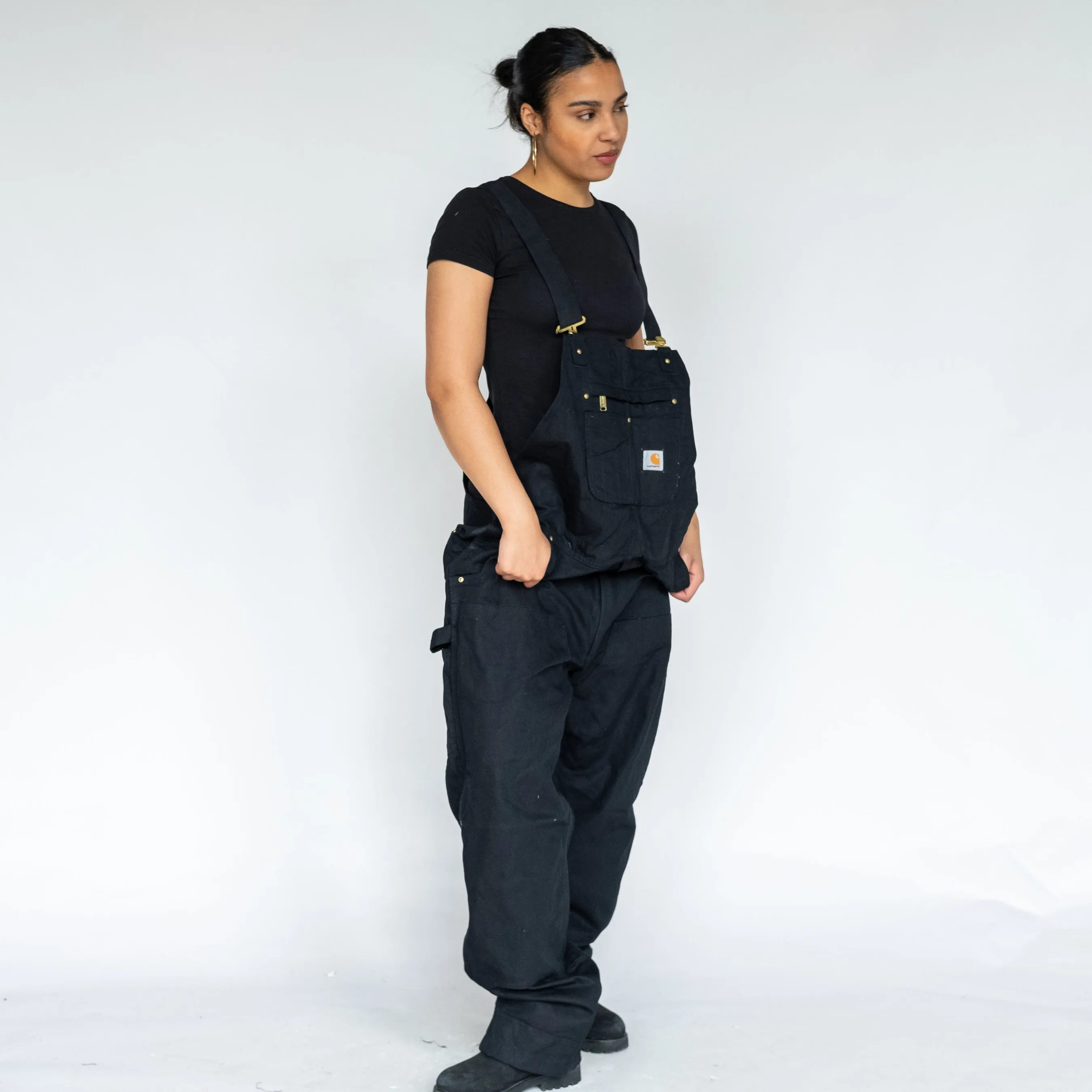 Black y2ks Carhartt Deadstock Denim Baggy Dungarees (XL)