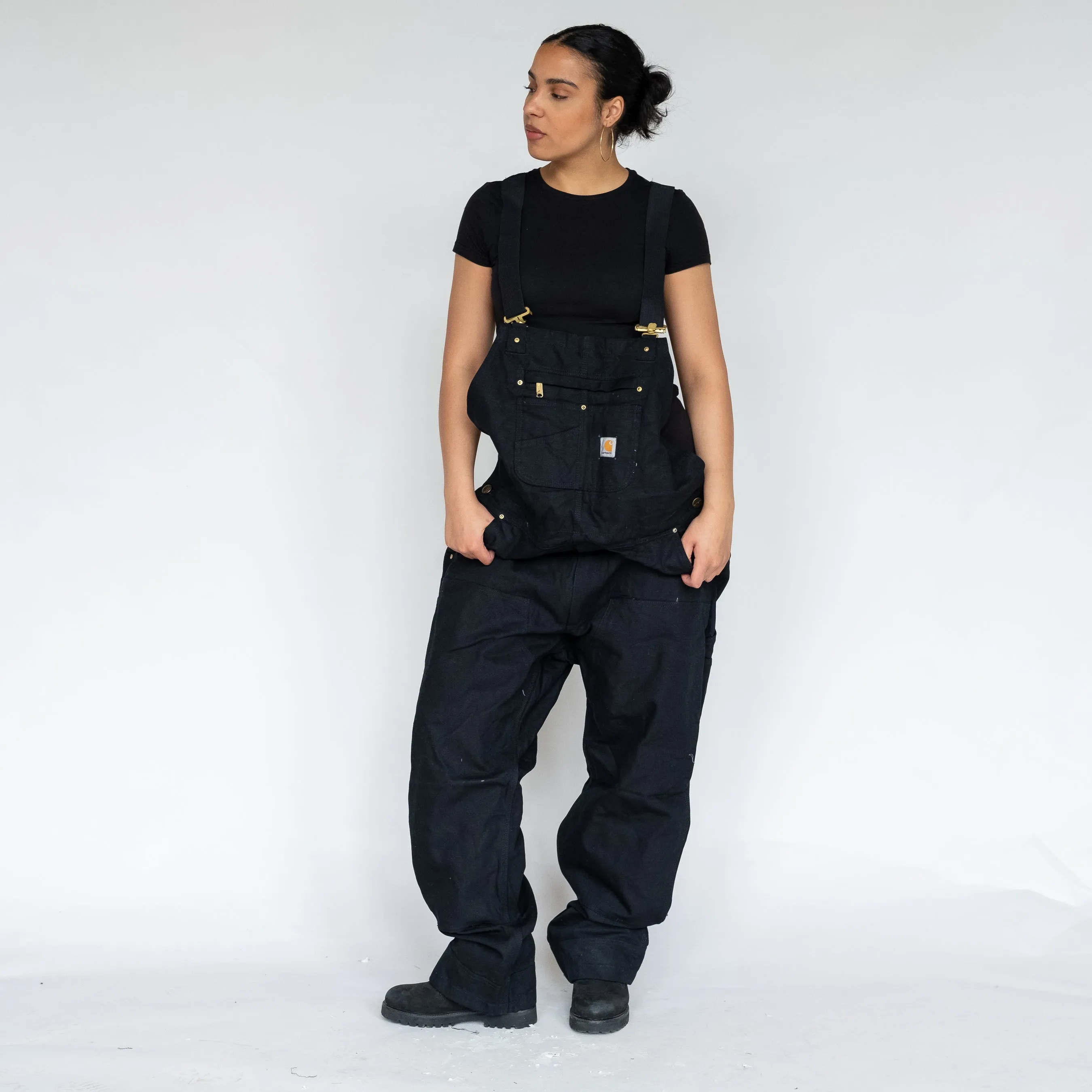 Black y2ks Carhartt Deadstock Denim Baggy Dungarees (XL)