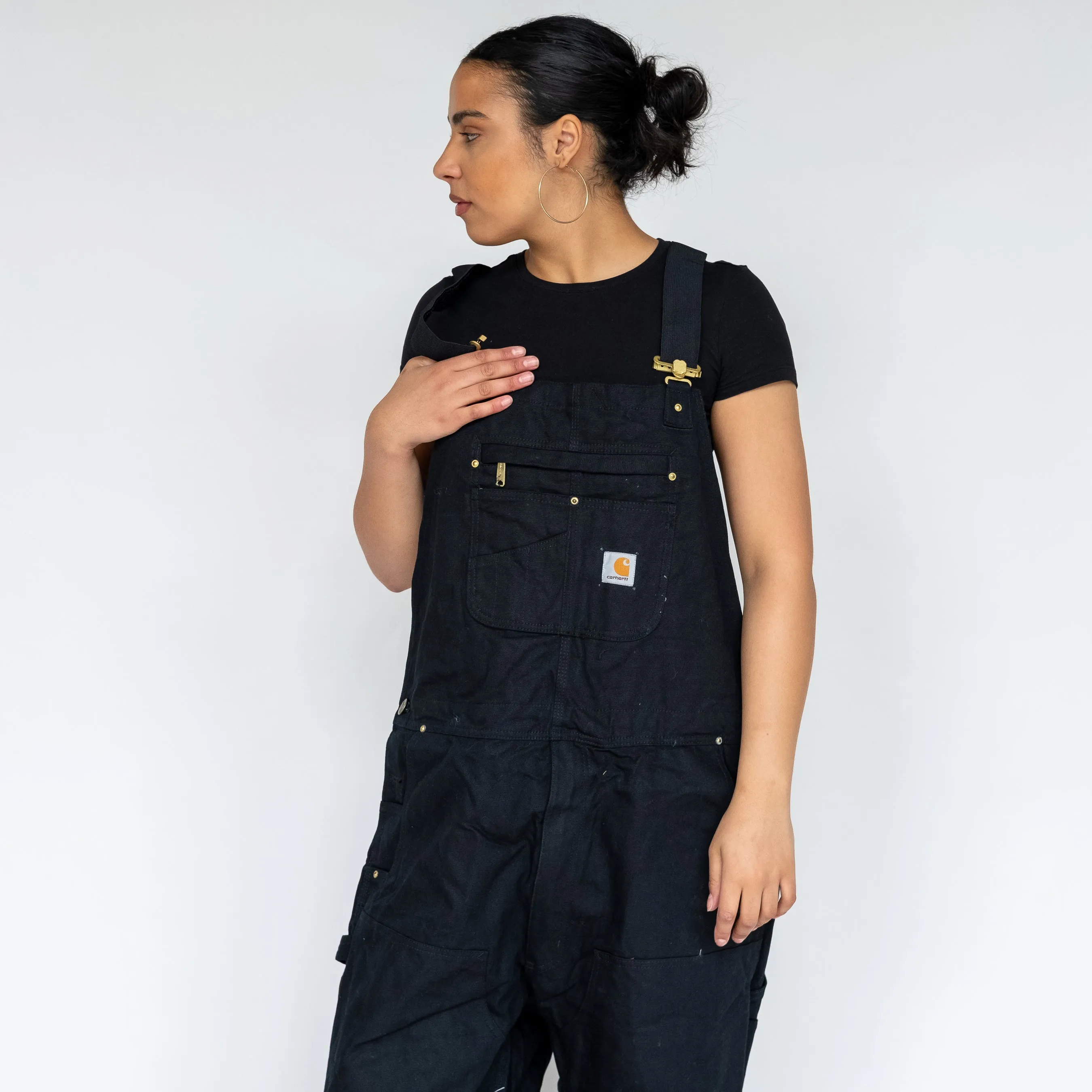 Black y2ks Carhartt Deadstock Denim Baggy Dungarees (XL)