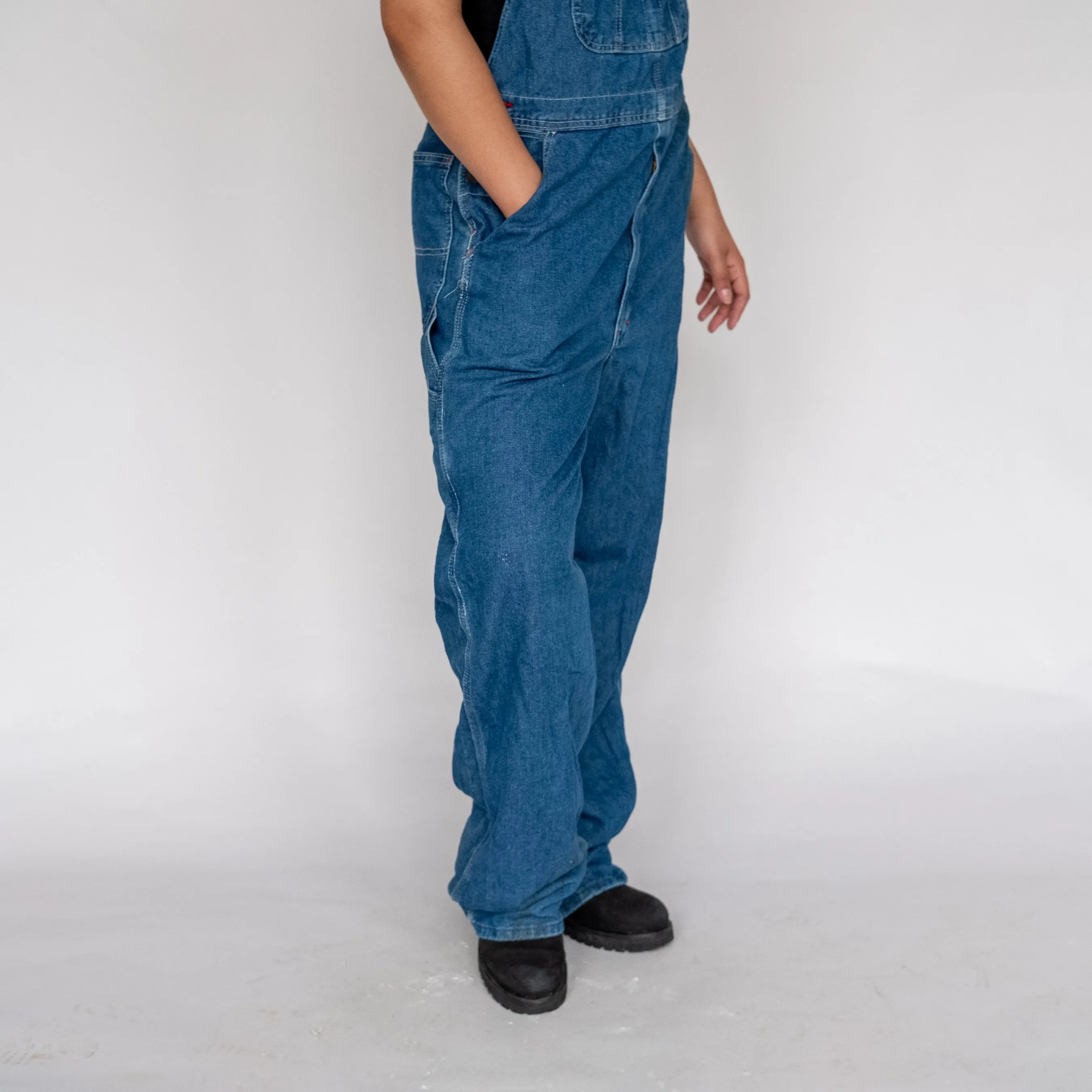 BLUE 90S DICKIES DENIM BAGGY DUNGAREES (