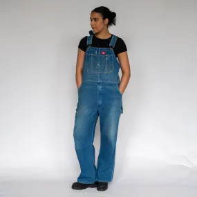 Blue 90s Dickies Denim Baggy Dungarees (XL)