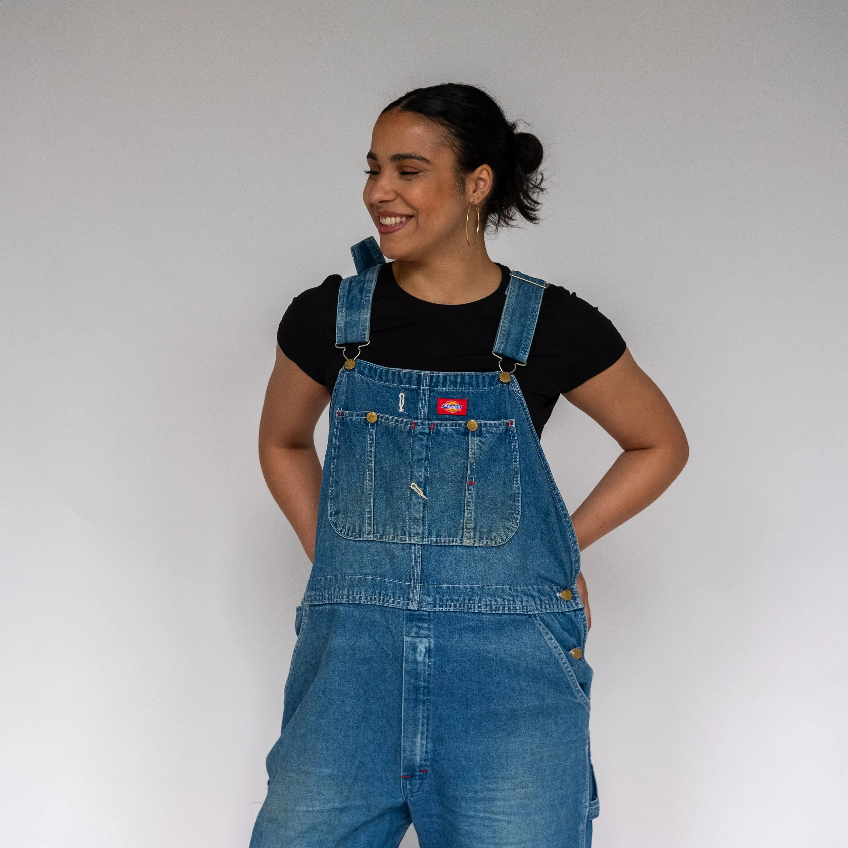 Blue 90s Dickies Denim Baggy Dungarees (XL)