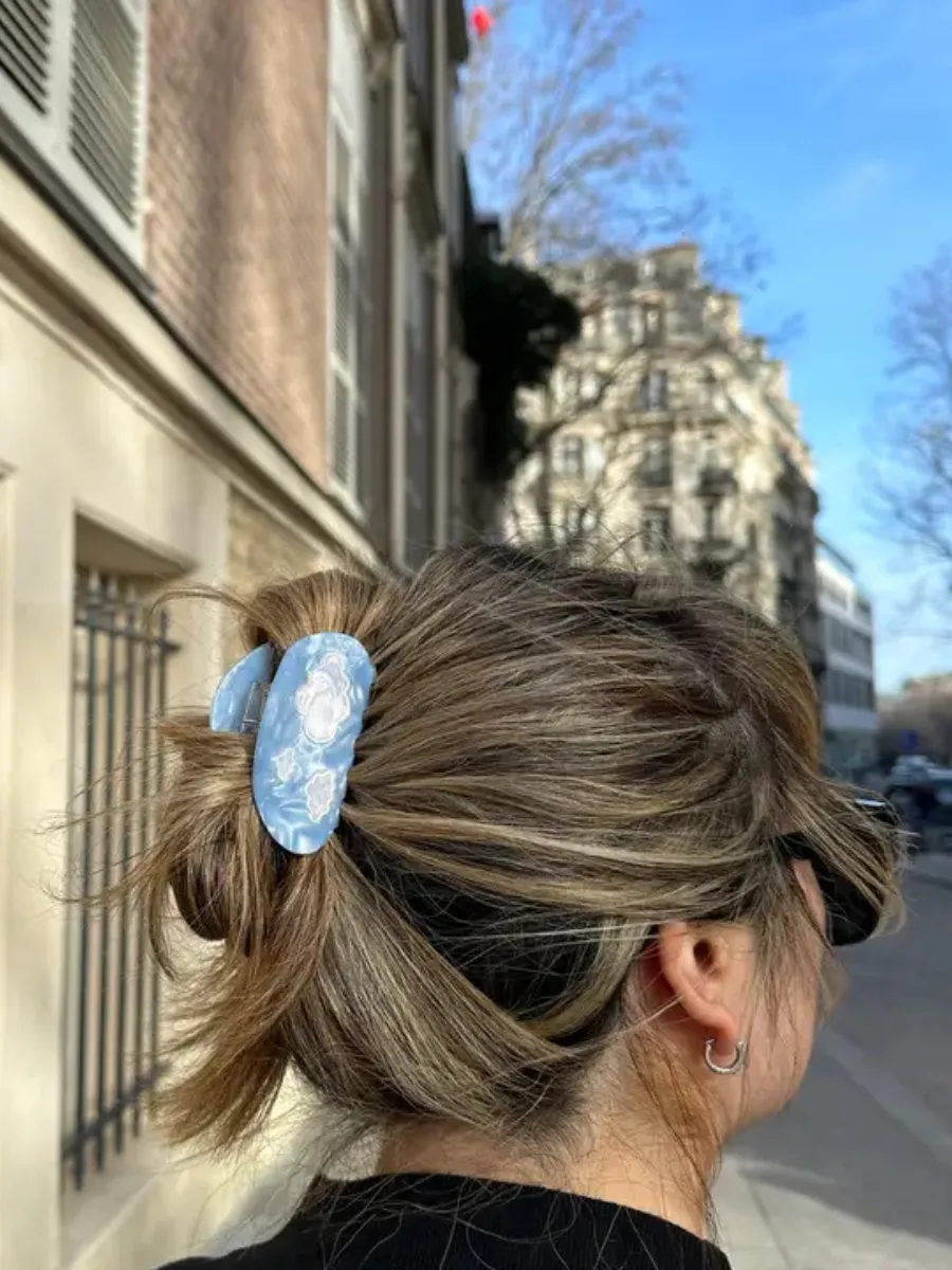 Blue skies cloud hair claw clip