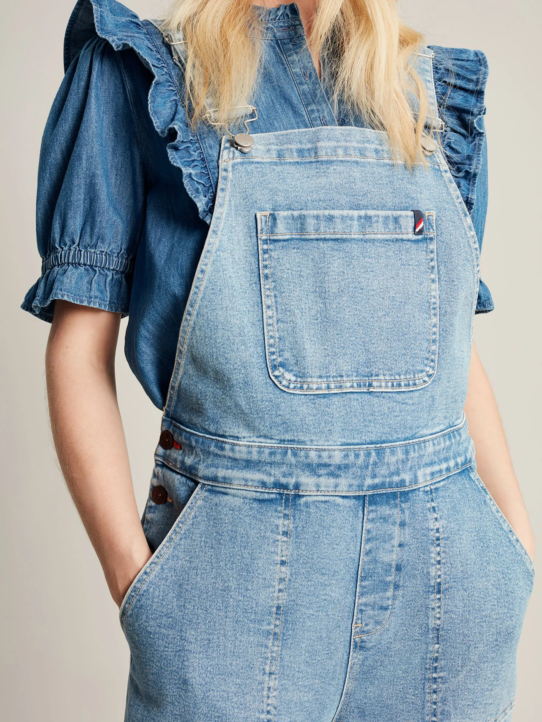 Blue Straight Leg Dungarees