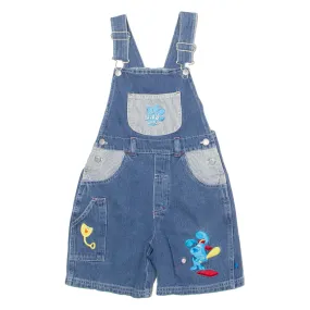 BLUES CLUES Embroidered Boys Dungarees Blue Denim 90s 4-5Y W22 L5