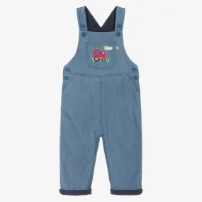 Boys Blue Cotton Dungarees