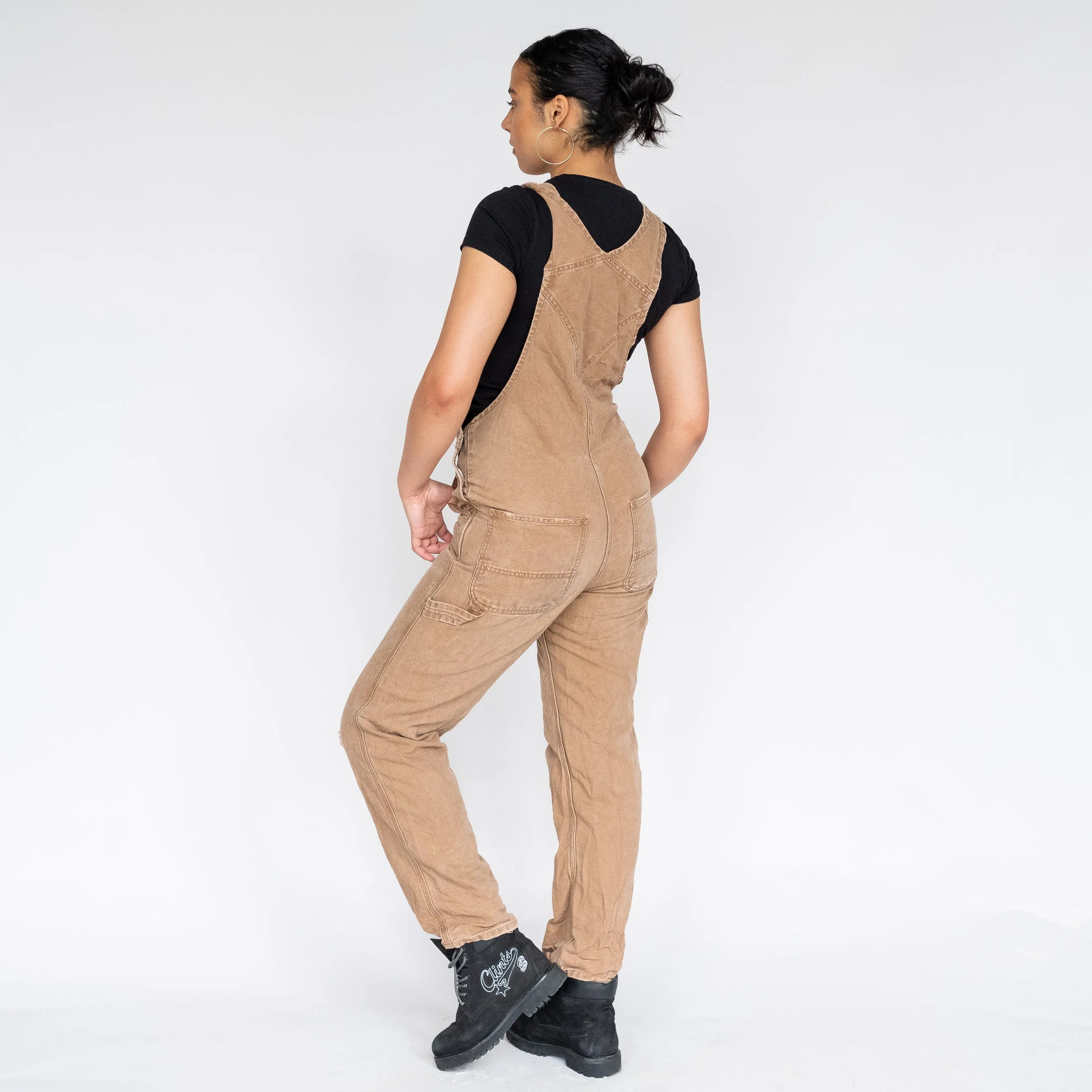 Brown 90s Carhartt Denim Baggy Dungarees (XS)