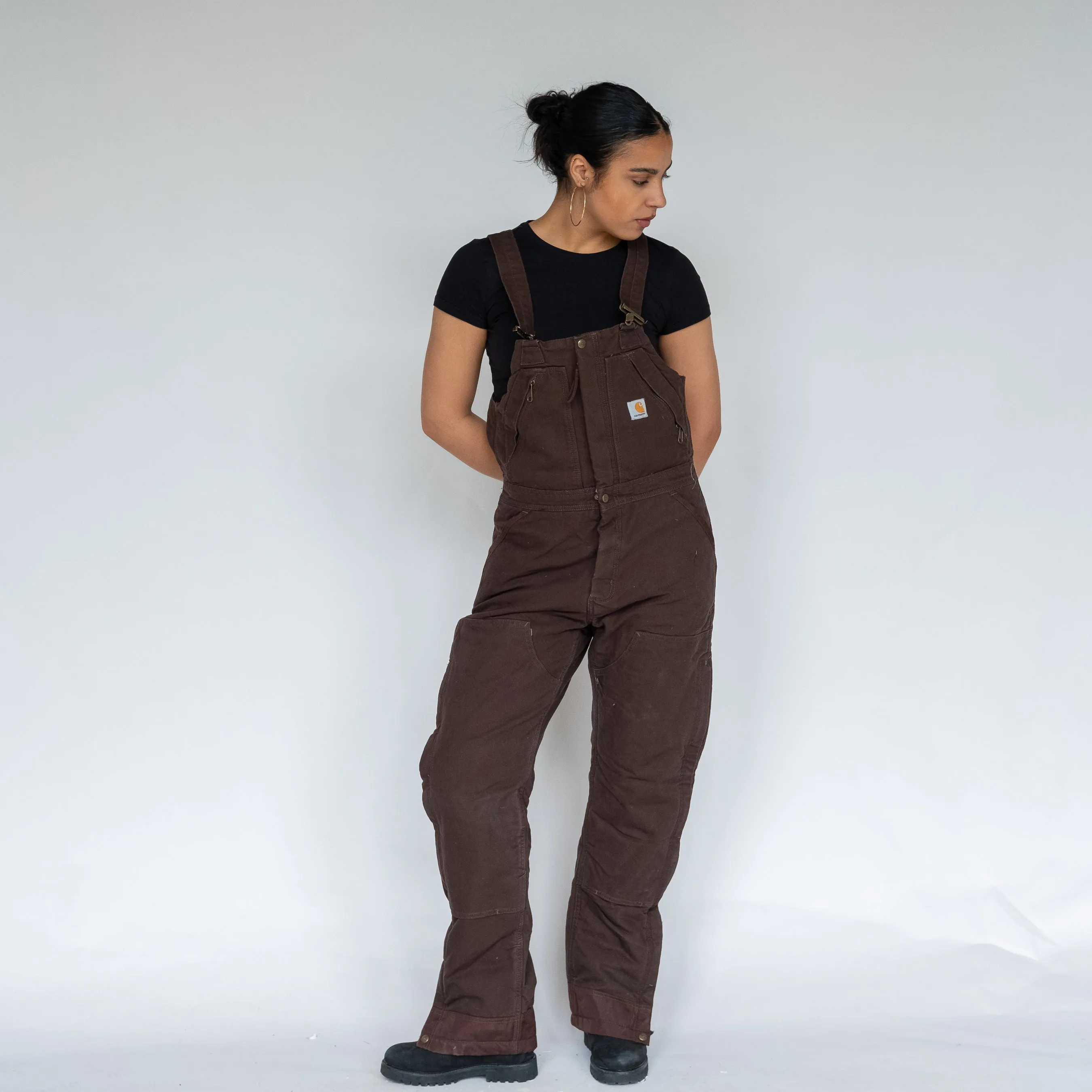 Brown y2ks Carhartt Deadstock Denim Baggy Dungarees (L)