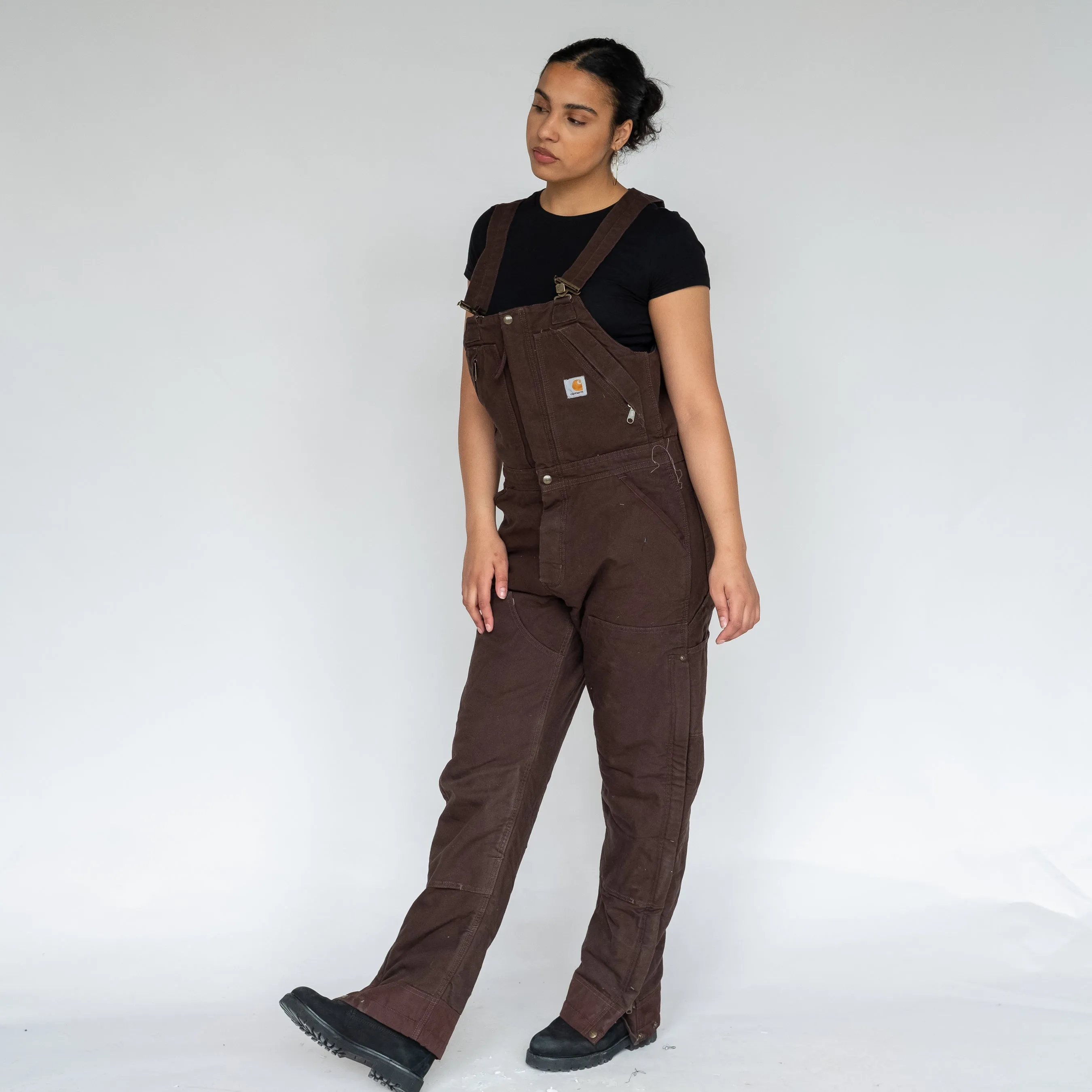 Brown y2ks Carhartt Deadstock Denim Baggy Dungarees (L)