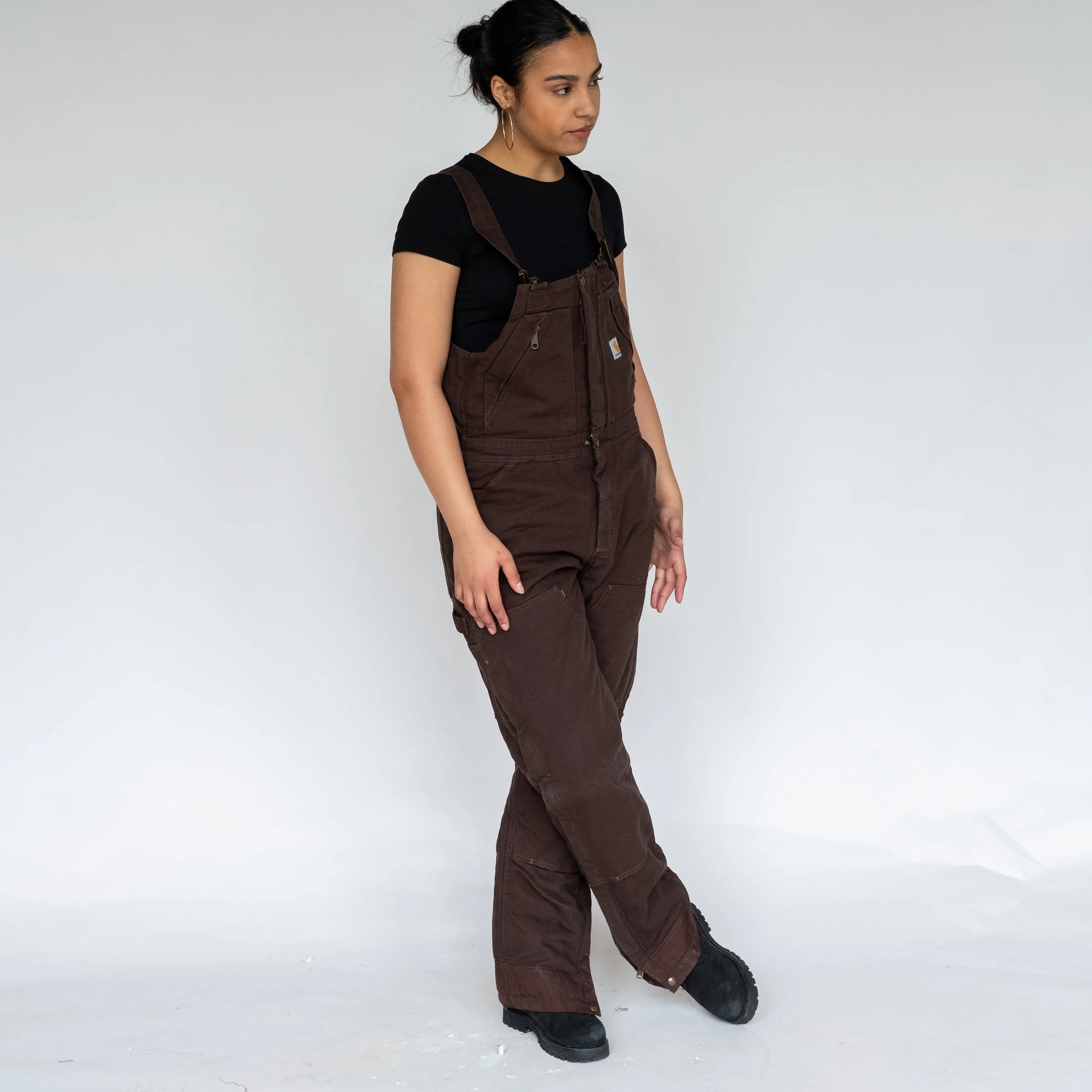 Brown y2ks Carhartt Deadstock Denim Baggy Dungarees (L)