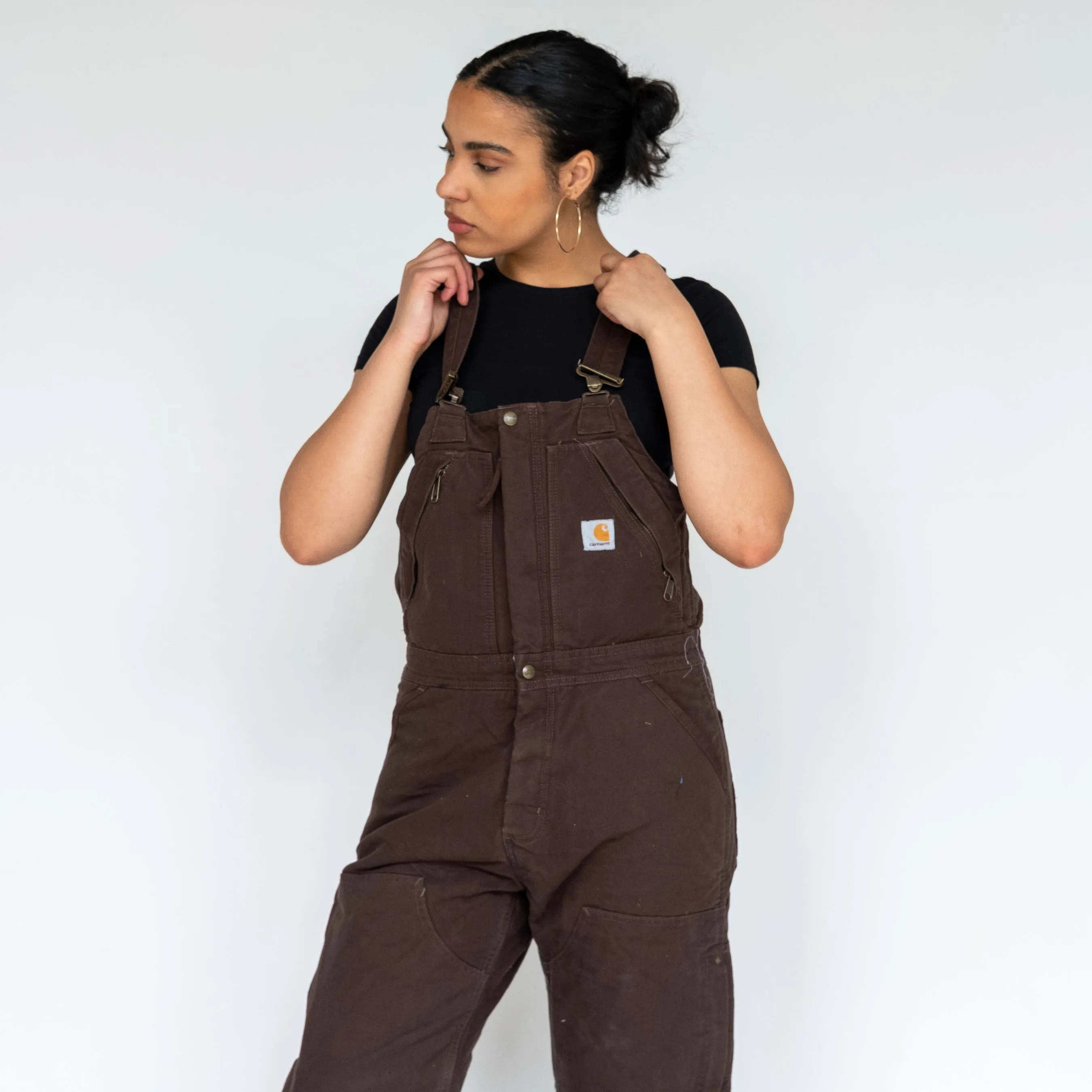 Brown y2ks Carhartt Deadstock Denim Baggy Dungarees (L)