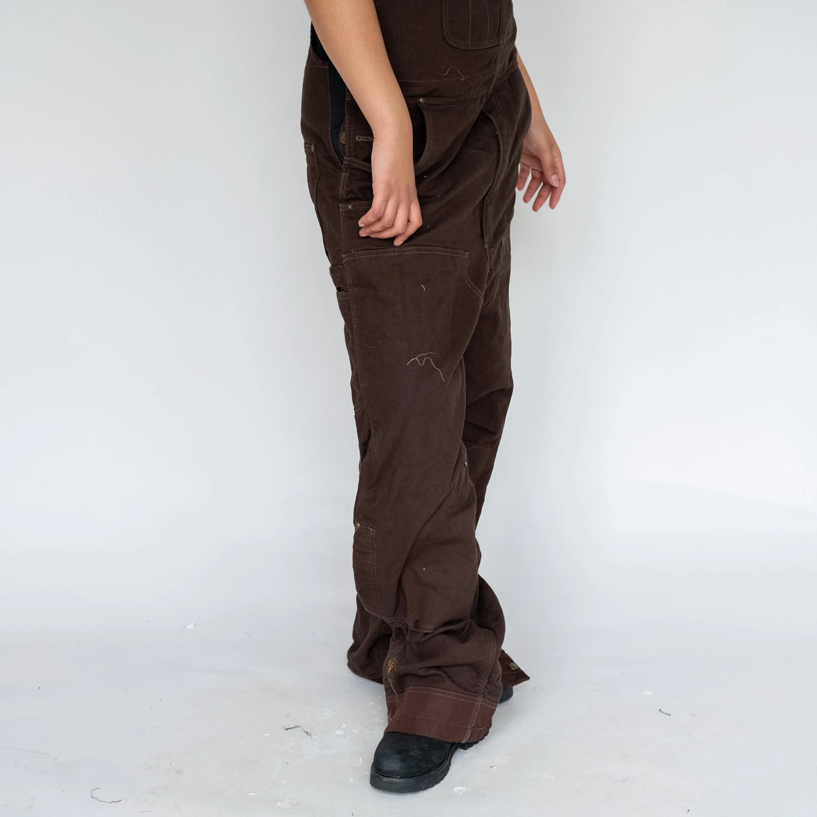 BROWN Y2KS CARHARTT DEADSTOCK DENIM BAGGY DUNGAREES (