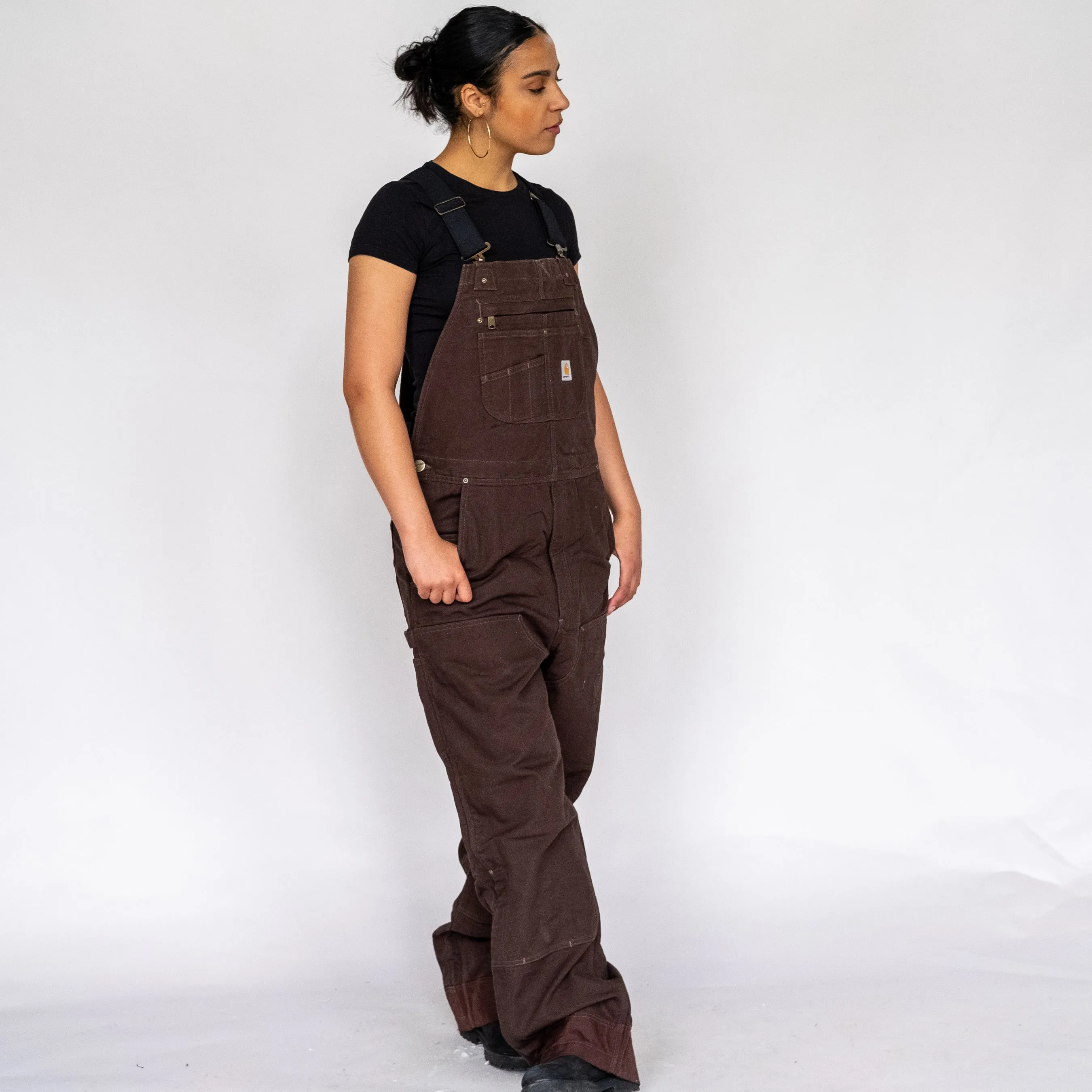 Brown y2ks Carhartt Deadstock Denim Baggy Dungarees (S)