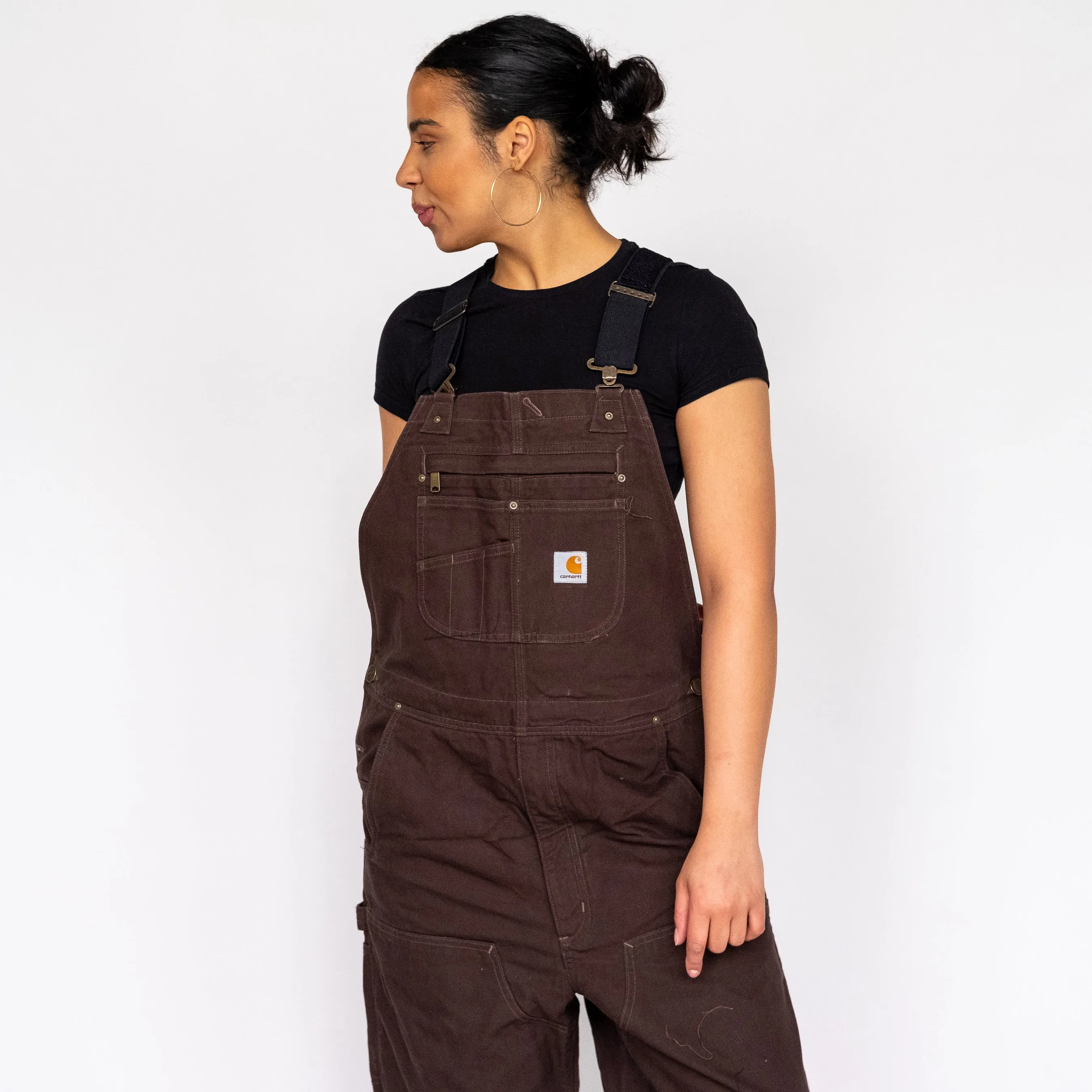 Brown y2ks Carhartt Deadstock Denim Baggy Dungarees (S)