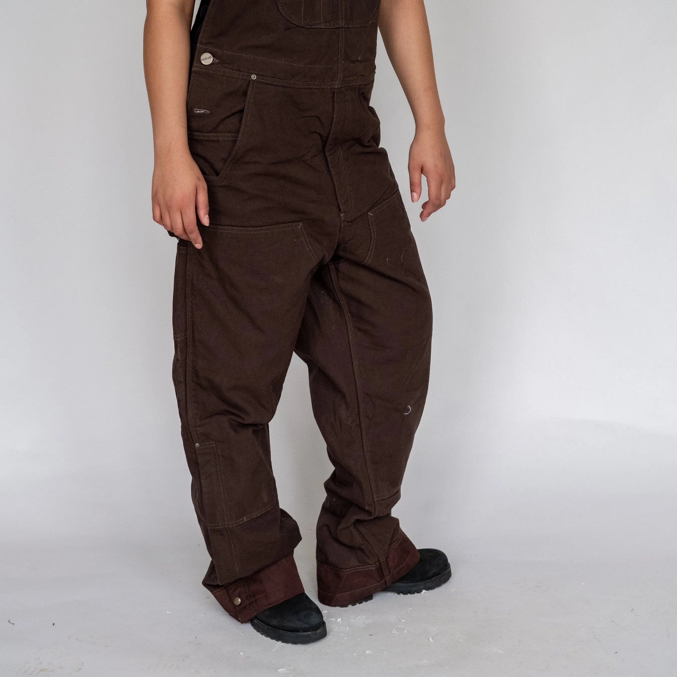 Brown y2ks Carhartt Deadstock Denim Baggy Dungarees (S)